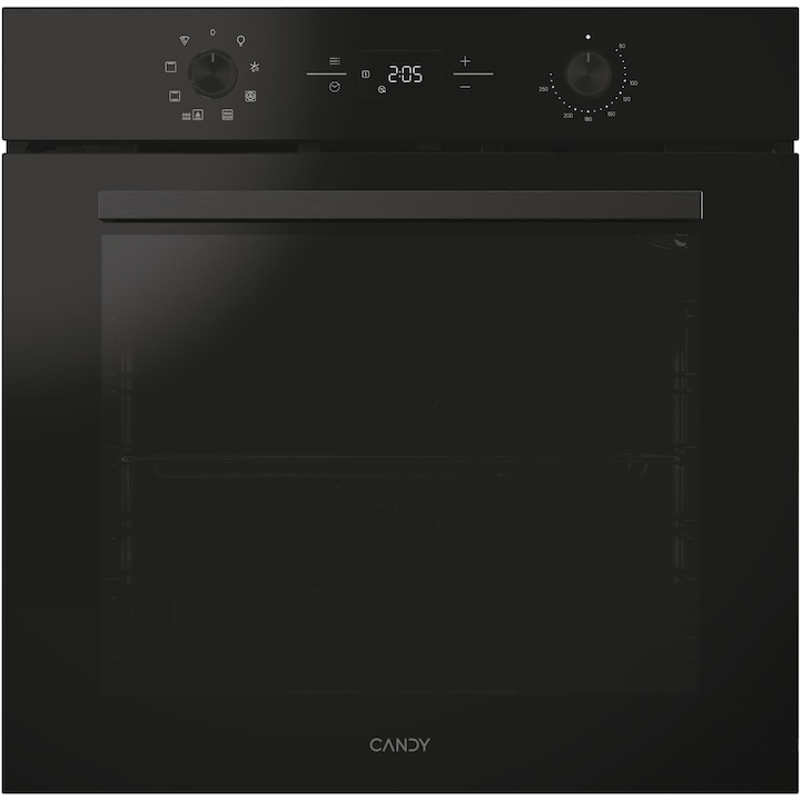 Candy Titanium CA6 NP3T3HTB beépíthető sütő, Elektromos, 78l, Hidrolitikus tisztítás, 9 funkció, Push-pull gomb, Teleszkópos polc, Softclose, A+ energiaosztály, Fekete