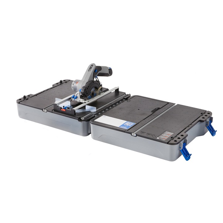 Fierastrau circular pe acumulator cu statie portabila de taiere Dremel CS12V-S1C, 12 V, 85 mm diametru disc, 5.000 RPM, acumulator, incarcator