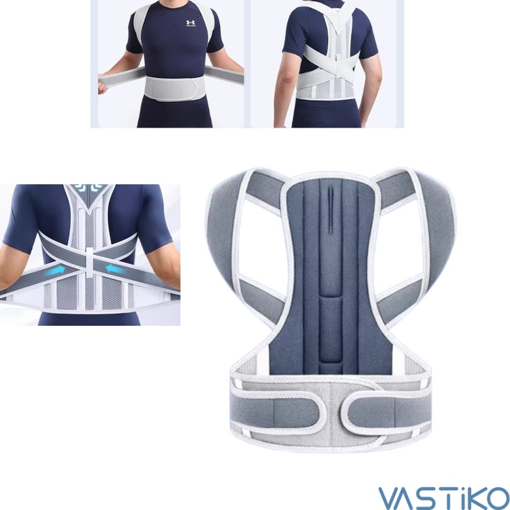 Centura de Corectare a Posturii VASTiKO – Ham Ergonomic pentru sustinerea Umerilor si Taliei, Previne durerile de spate si Imbunatateste alinierea coloanei vertebrale, Confortabil si Usor de Purtat -Marime S