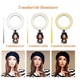 Lampa circulara SkyTechs® ring light 25 cm SMD 116 x LED stativ masa trepied photo studio suport 2 smartphone selfie makeup Lamp 3 moduri de lumina cu telecomanda selfie bluetooth
