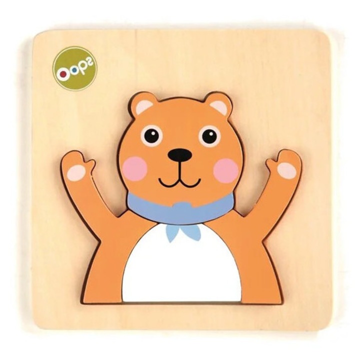 Puzzle din lemn 3D Oops, 12 luni+