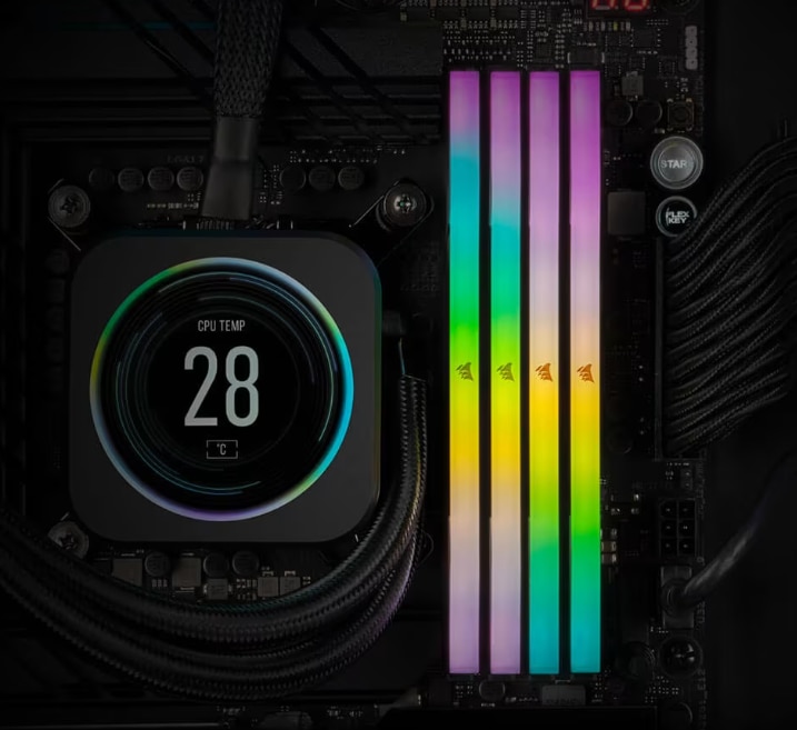 Memorie Corsair Vengeance RGB DDR5, 32GB, 2x16GB, 6400MT/s, C36