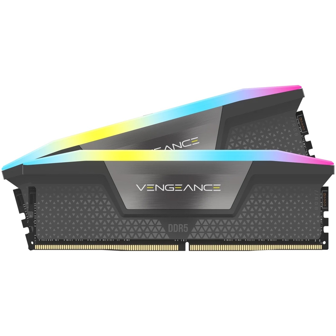 Memorie Corsair VENGEANCE RGB DDR5, 32GB, KIT 2x16GB, 6400MT/s, C36, 1.35V, AMD/Intel, Gri