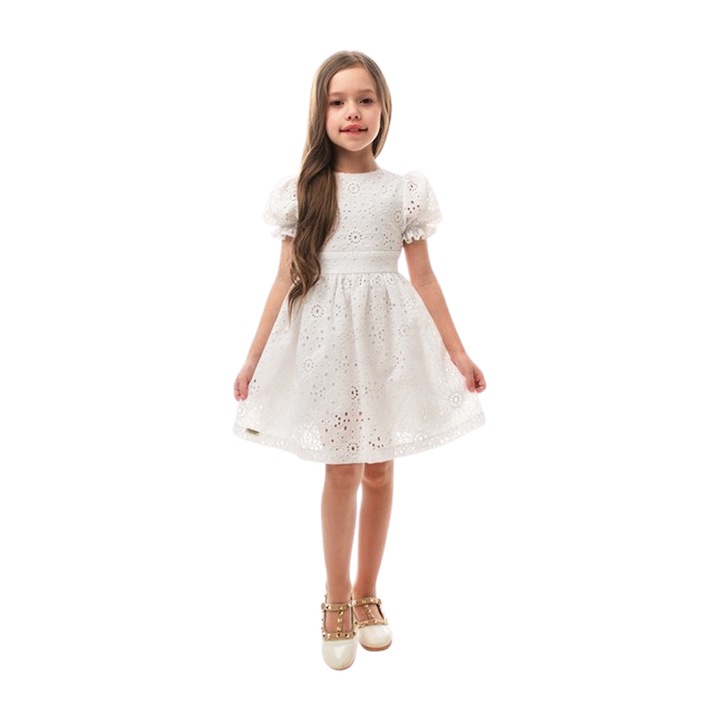 Elegáns lányruha, Mini Junior DR158-Y4F13, Fehér 117962