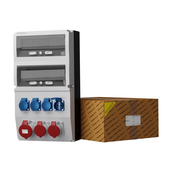 Tablou de distributie pentru cladiri, Doktorvolt, eXT 32A 2x16A 4x230V, IP44, dimensiuni 535x290x200mm