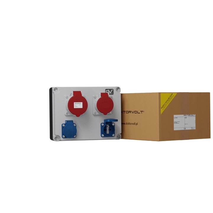 Tablou de distributie pentru cladiri Doktorvolt FRED, 32A, 16A, 2 prize de 230V Mennekes