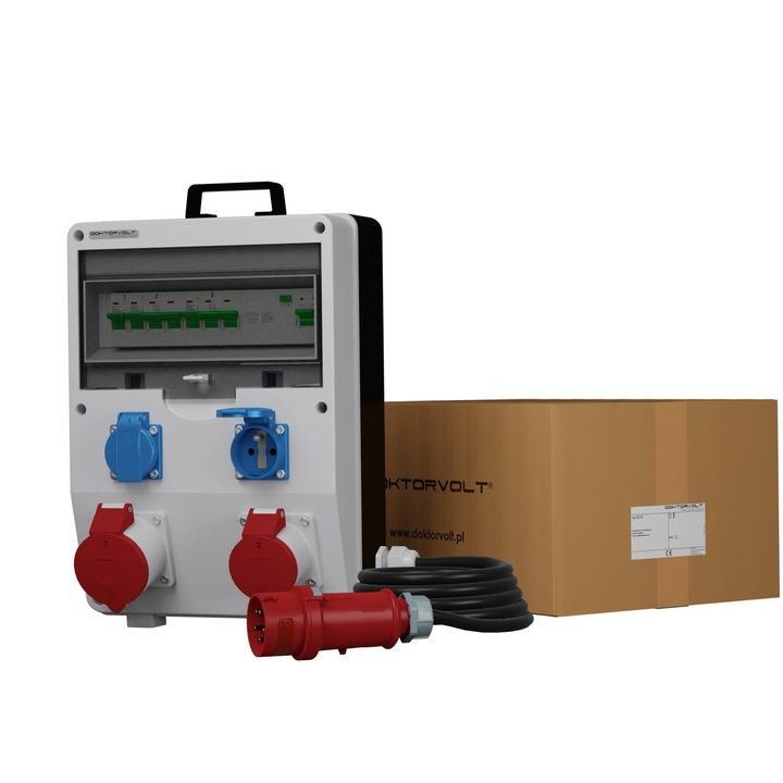 Tablouri electrice, ECO-S/FI, 2x230V 16A, 1x400V 32A, 1x400V 16A, gri, 360x260x165mm