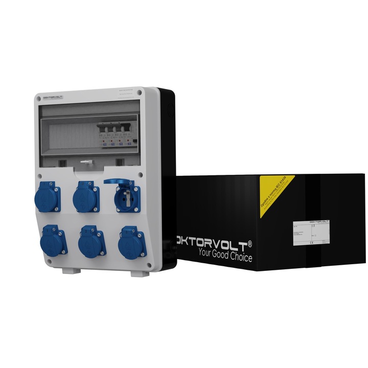 Tablou de distributie pentru cladiri Doktorvolt TD-S/FI, 6x230V, prize Mennekes