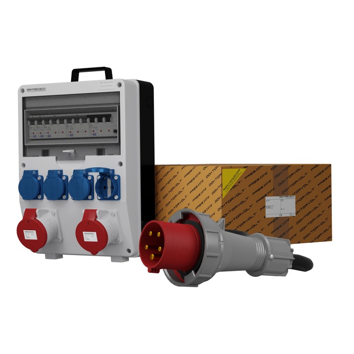 Tablouri electrice, TD-S/FI SKH, 2x32A, 4x230V, IP44, 365x250x185mm, gri RAL 7035