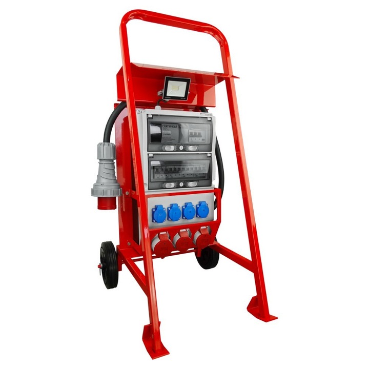 Tablou de distributie pentru constructii pe stativ cu reflector Doktorvolt, 32A 2x16A 4x230V schuko