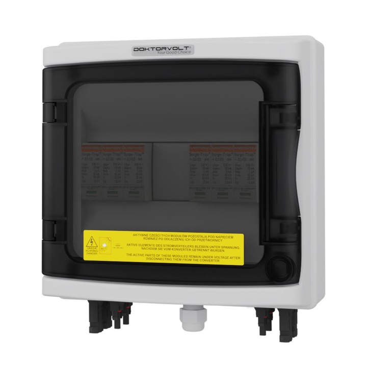 Tablouri electrice, 2-stringuri, DC 1000V, IP65, 215x210x100mm, gri RAL 7035