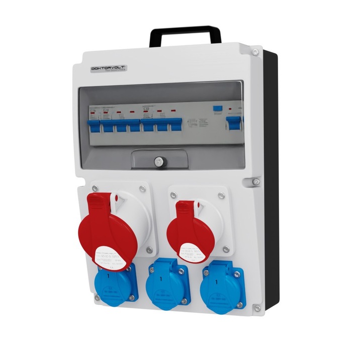 Distribuitor electric Doktorvolt CAS 32A 16A 3x230, cu protectie FI, 8270