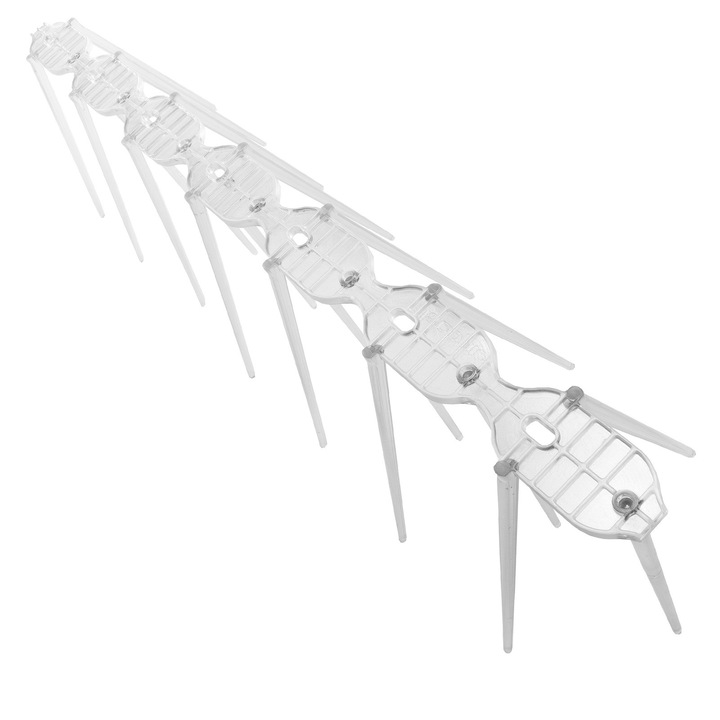 Cutite din plastic repelent pentru pasari Doktorvolt, 34cmx3cmx9.5cm, incolor, protectie eficienta impotriva pasarilor