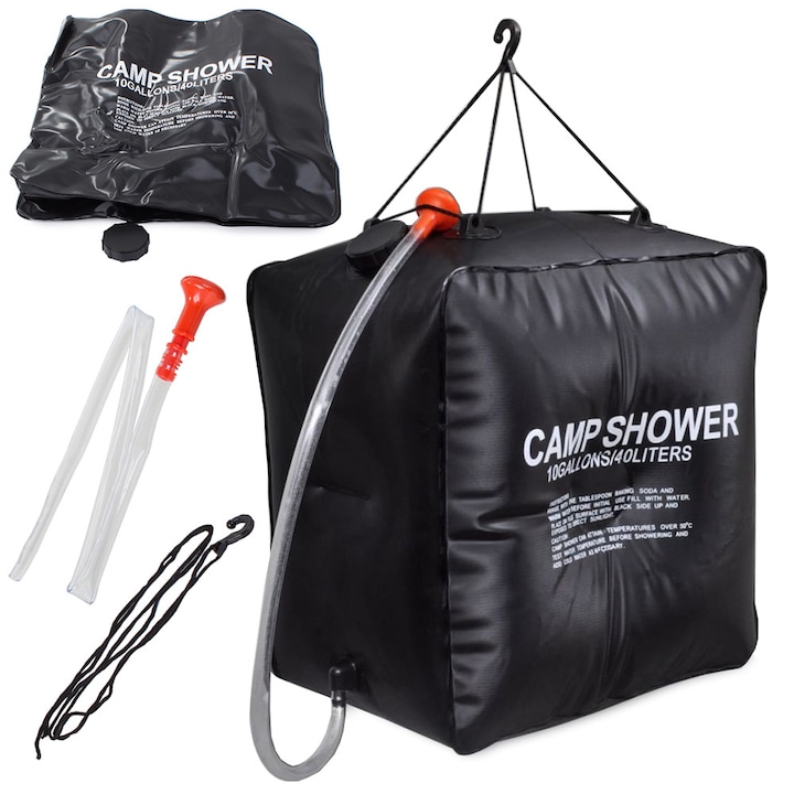 Dus portabil de camping 40L negru
