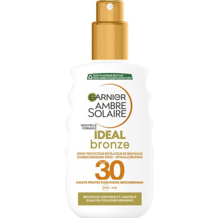 Lapte de protectie solara Garnier Ambre Solaire Ideal Bronze SPF 30, 200 ml