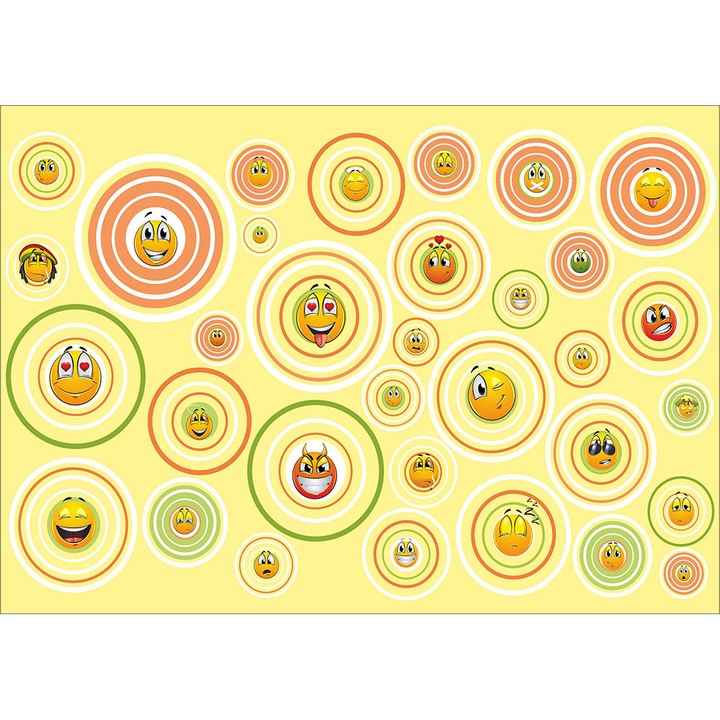 Fototapet Copii, Emoticoane, autoadeziv, multicolor, 80x120 cm