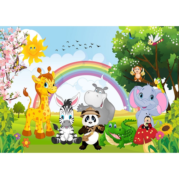 Gyerek tapéta, Forest Friends, öntapadós, többszínű, 0, 8x120 cm