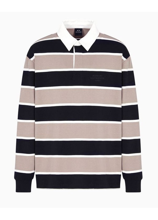 Поло тениска Armani Exchange, 100% памук, бежова