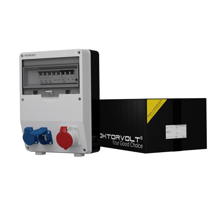 Tablou de distributie pentru cladiri Doktorvolt TD-S/FI, 16A, 2x230V, prize Mennekes