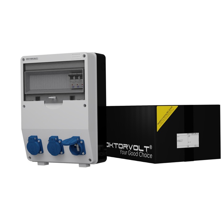 Tablou de distributie pentru cladiri TD-S Doktorvolt, 3 prize de 230V Mennekes