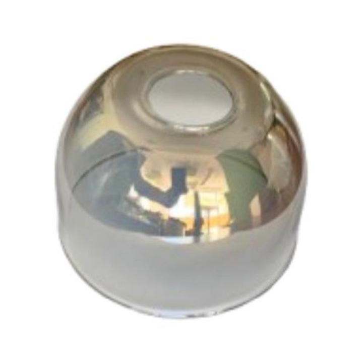 Abajur Sticla Groasa, Diametrul 100mm, Inaltime 70mm, Finisaj gri transparent-metalizat, Orificiu 30mm RABALUX