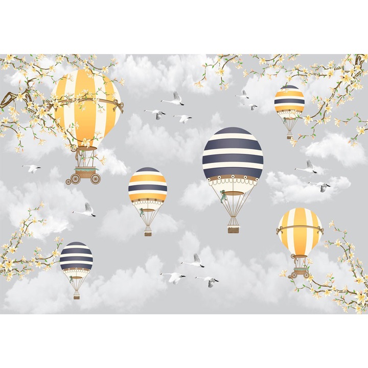 Fototapet Copii, autoadeziv, Baloane Galbene, multicolor, 200x300 cm CO316