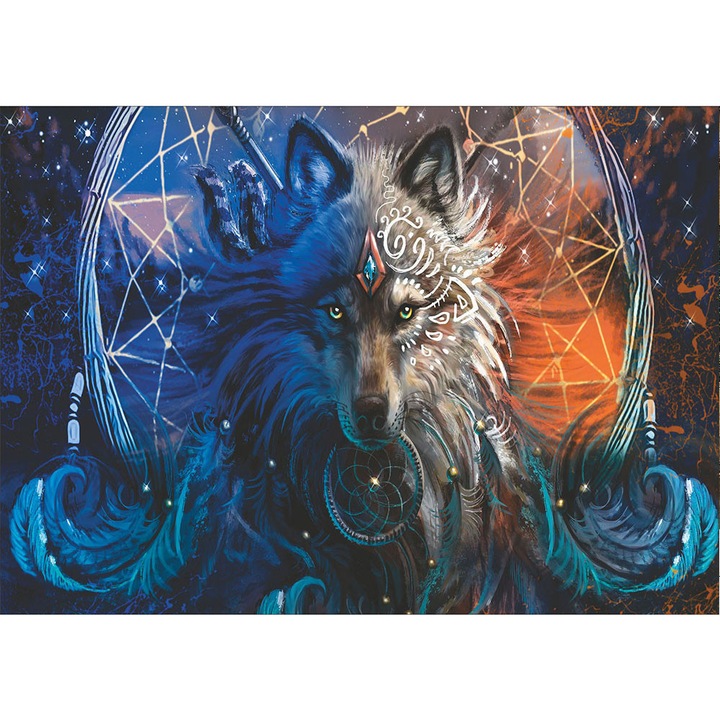 Fototapet Copii, autoadeziv, Lup Indian, multicolor, 120x200 cm CO331