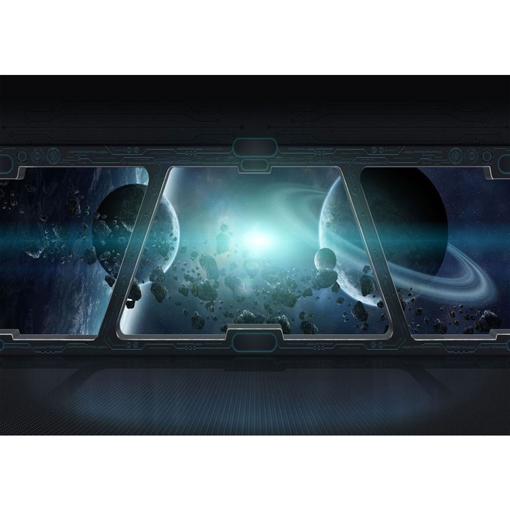 Fototapet Copii, autoadeziv, Interior Nava Spatiala Saturn, multicolor, 120x200 cm CO339