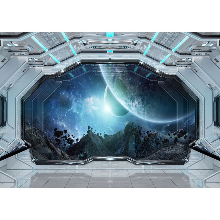 Fototapet Copii, autoadeziv, Interior Nava Spatiala Stelar, multicolor, 120x200 cm CO348