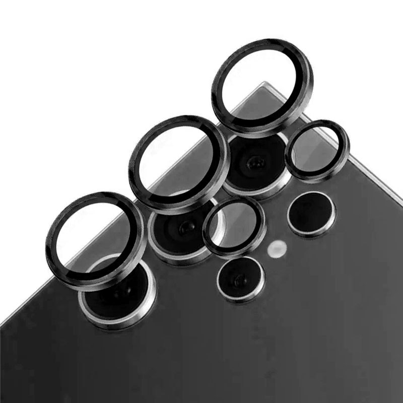 Folie Camera din sticla pentru Samsung Galaxy S24 Ultra, Full Cover, 9H, Negru, Atlas