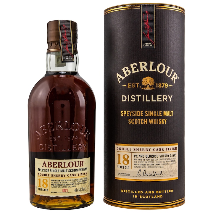 Whisky Aberlour 18 ani Double Sherry 43%, 0.7L