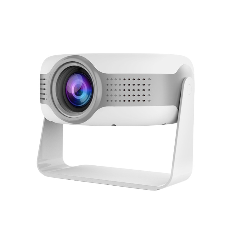 Proiector portabil, 4K HD, Quad-core Cortex-A53, Android 11.0, Wi-Fi 6, Bluetooth 5.0, 16:9/4:3, 280ANSI, dimensiunea proiectiei 40-130 inchi, raport de contrast 800:1, alb