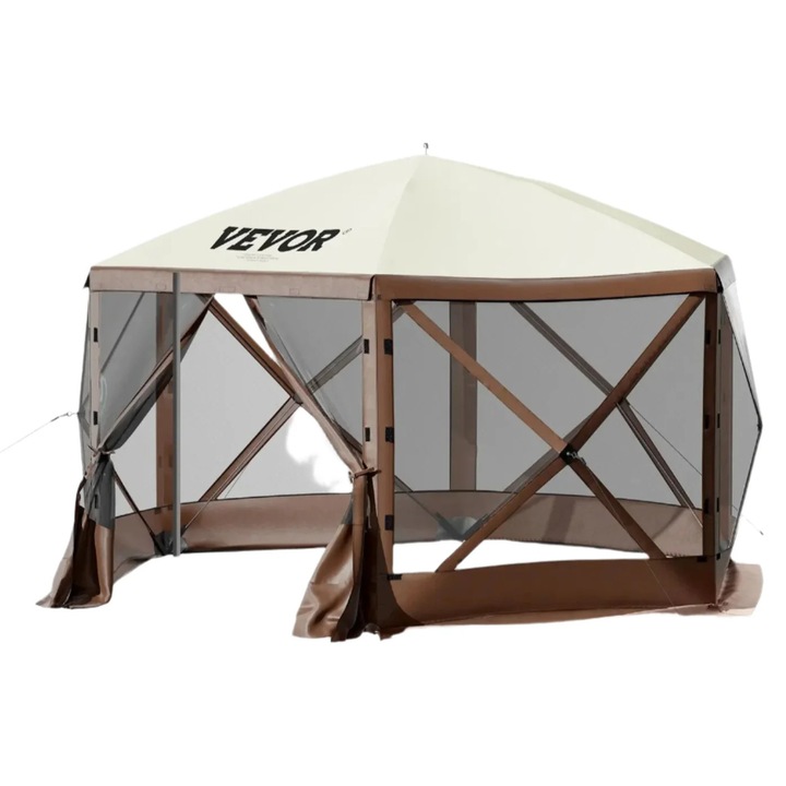 Разтегателна къмпинг палатка 10x10 фута, водоустойчива и устойчива на насекоми, каки, 3.05x3.05x2.29 м