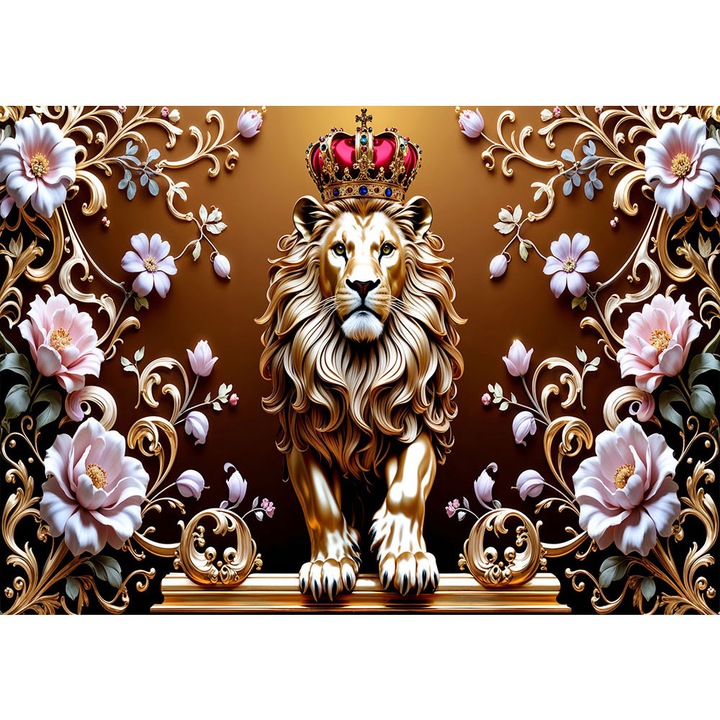Fototapet 3D, autoadeziv, Golden Lion, multicolor, 120x200 cm 3D201