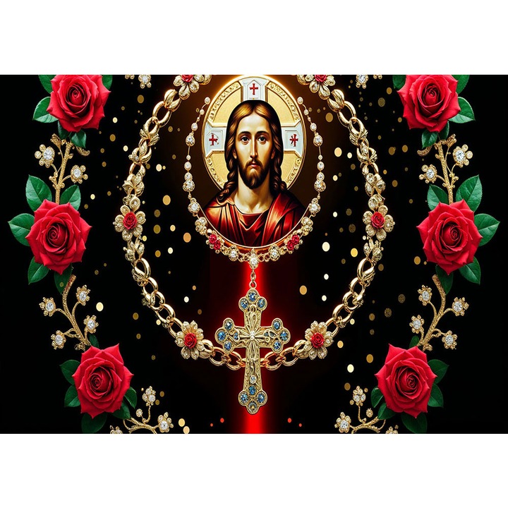 Fototapet 3D, autoadeziv, Religios Isus, multicolor, 120x200 cm 3D223