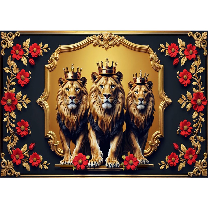 Fototapet 3D, autoadeziv, Golden Lion, multicolor, 120x200 cm 3D206