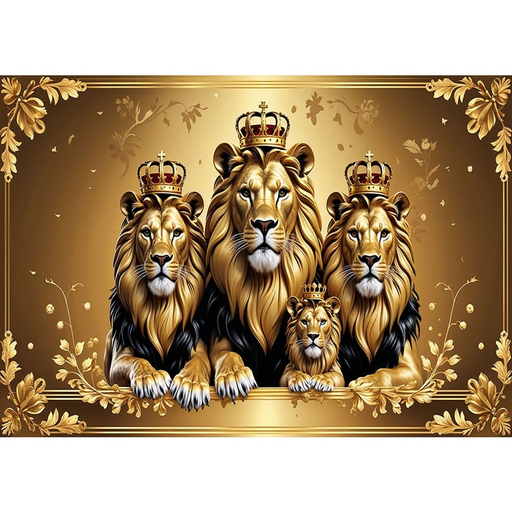 Fototapet 3D, autoadeziv, Leu, multicolor, 120x200 cm 3D235