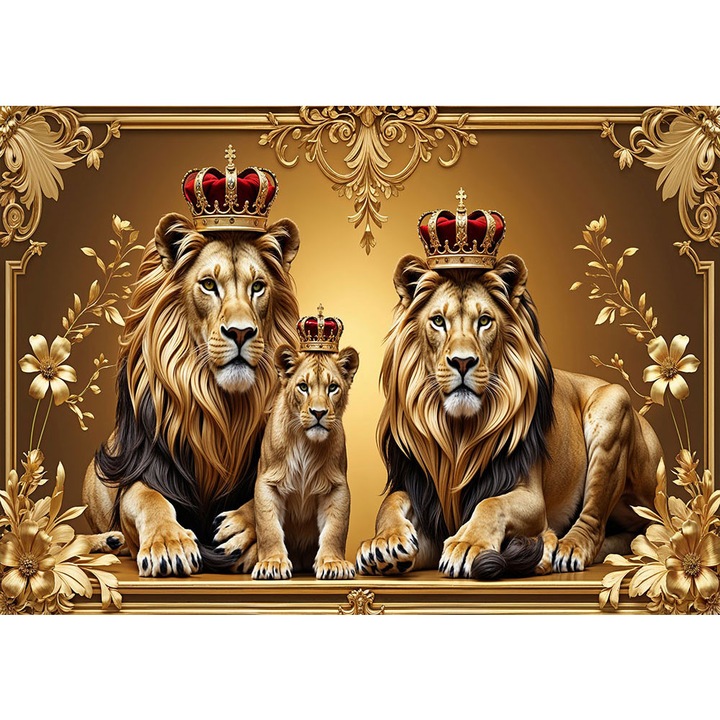Fototapet 3D, autoadeziv, Golden Lion, multicolor, 120x200 cm 3D203
