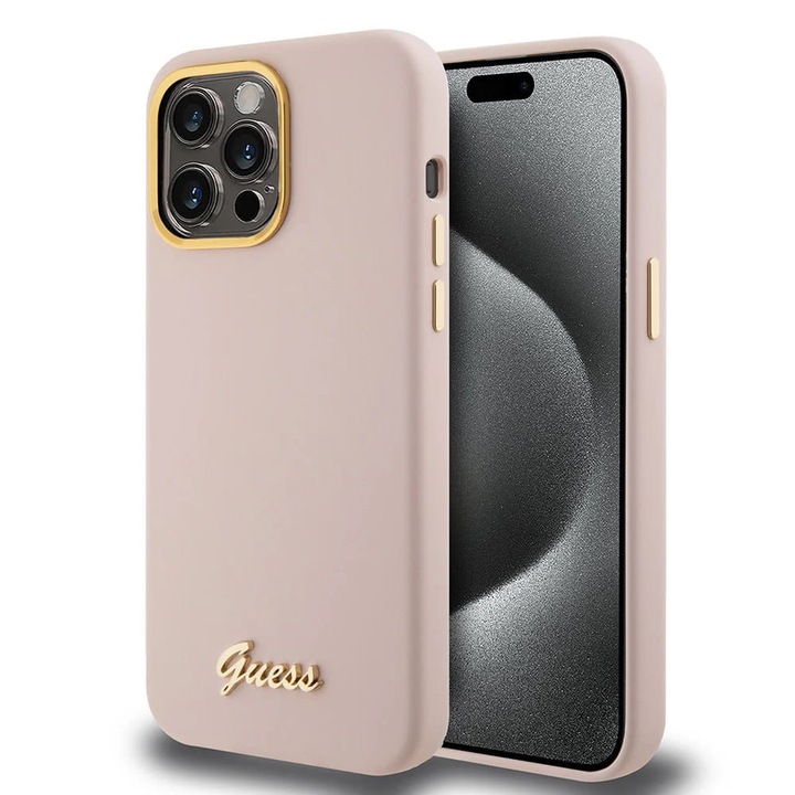 Husa Protectie pentru iPhone 15 Pro Max, R72, Metal, Light Powder Pink