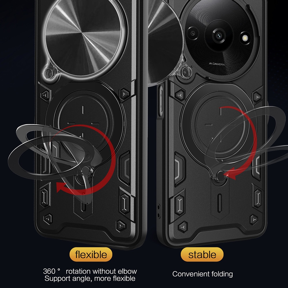 Husa pentru Honor Magic 8 Pro cu protectie pentru camera si suport magnetic integrat Ring Shockproof, albastru