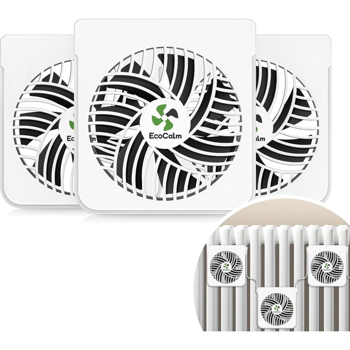 Вентилатор за радиатор, ecoCalm с термостат и магнити, 3 скорости, 20м, комплект 3 бр.
