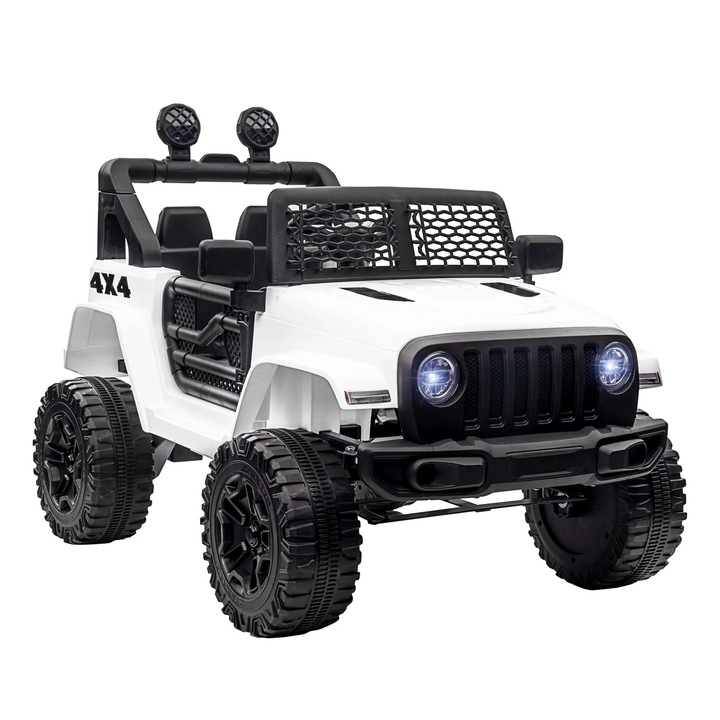 Elektromos Gyermekautó, 2 Motor, Távirányító, Fehér