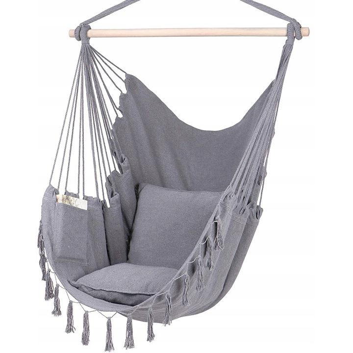 Висящ стол Лука XXL, 2 възглавници, 100x120см, многоцветен, пълен комплект