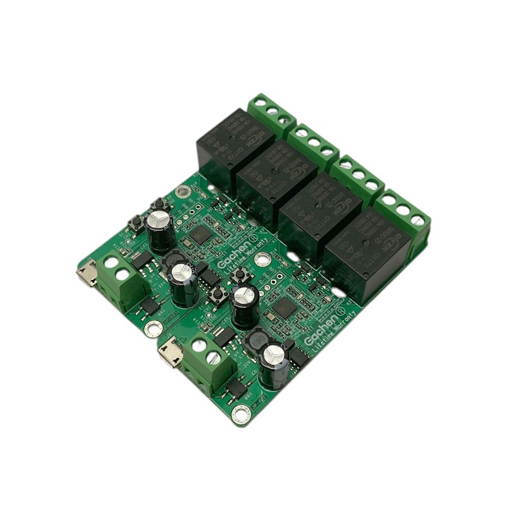 Безжичен 2-канален интелигентен релеен модул Eachen SmartHome *16040-39-A 16040-6, 2 броя, Съвместим с приложението Ewelink, DC 7-32V, Зелен