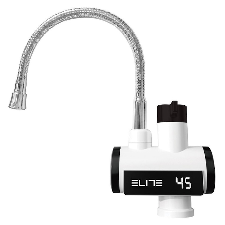 Нагревател за вода Elite EHD-2570, За плот, 3300W, Въртене на 360 градуса, До 120C, Цифров дисплей, IPX4, Сребрист