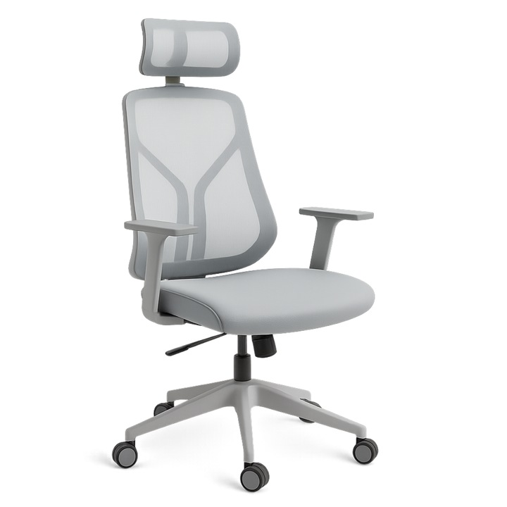 Работен стол Omega HR, Nowy Styl, Дамаска, Мрежа, Сив