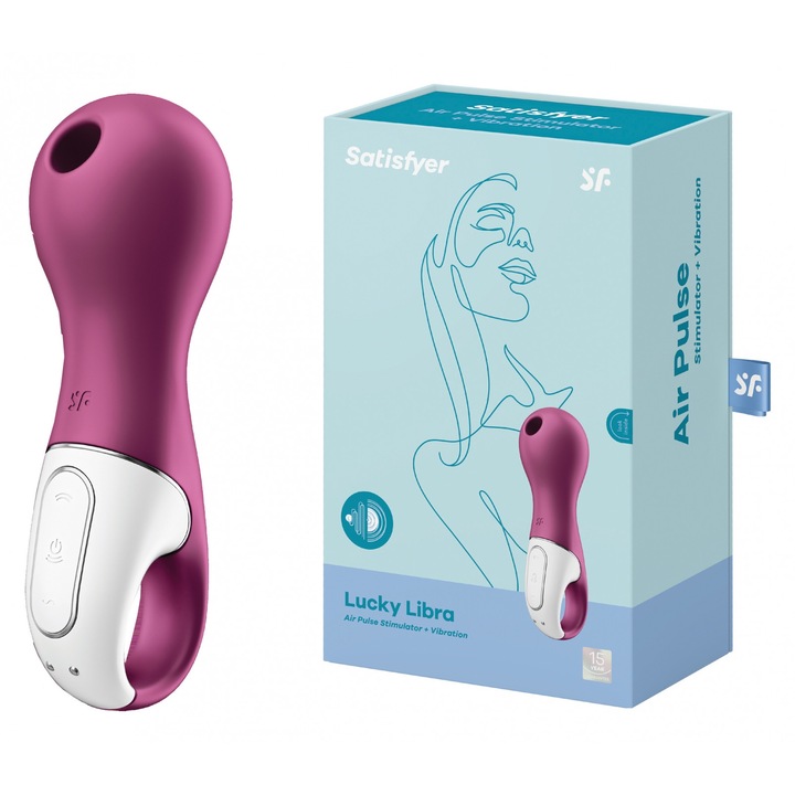 Вибратор Satisfyer Lucky Libra, стимулация с вълни на налягане и вибрации, медицински силикон, водоустойчив IPX7
