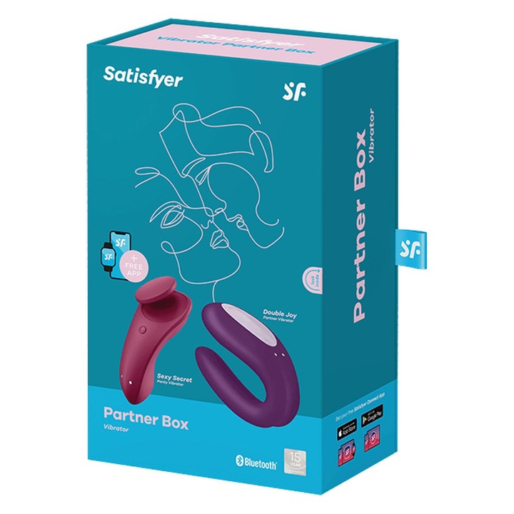 Комплект вибратори Satisfyer Double Joy and Sexy Secret, лилав/бордо, водоустойчив