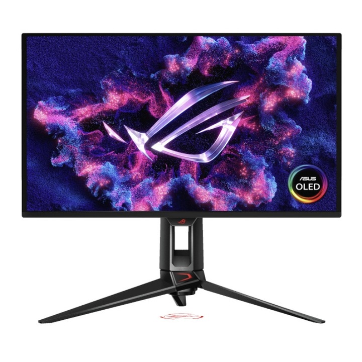 ASUS ROG Swift OLED 27"-os PG27UCDM gamer monitor QD-OLED, UHD 3840 x 2160, HDMI, DisplayPort, Pivot, 240 Hz, 0,03 ms, fekete