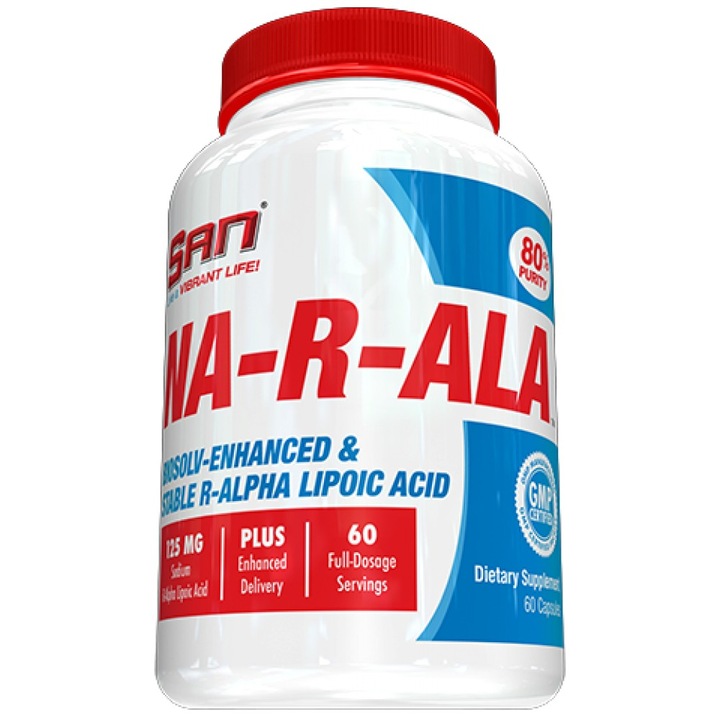 Хранителна добавка SAN, NA-R-ALA 100 mg / Stable R-ALA, 60 капсули